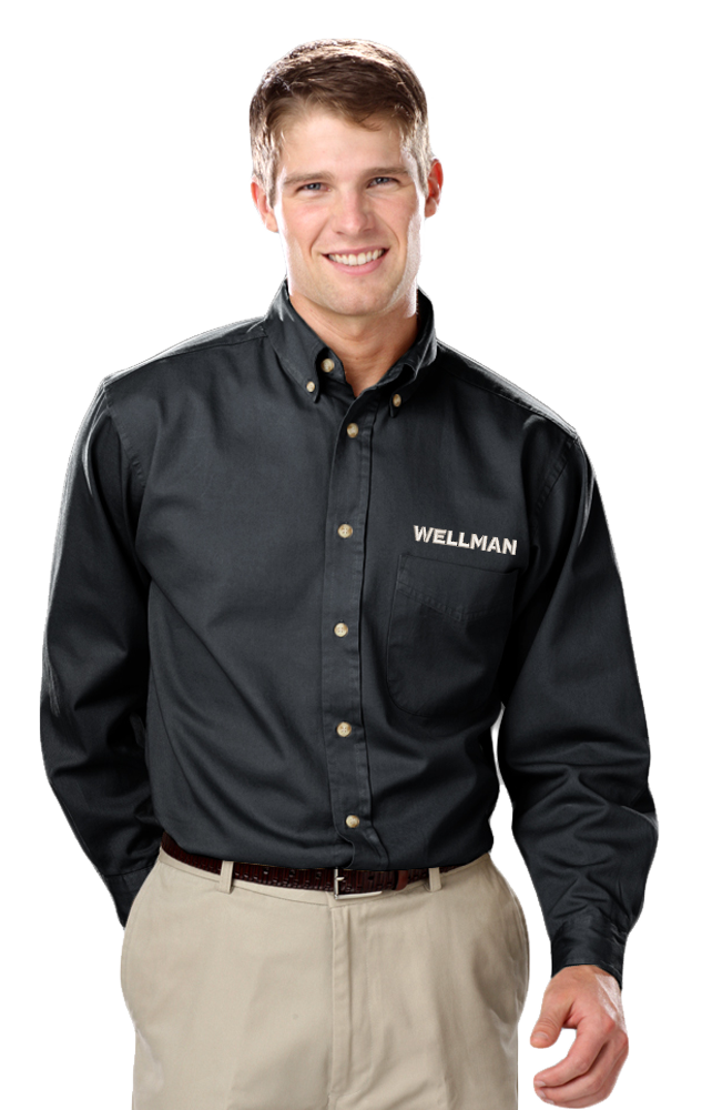 Wellman Men's Cotton Twill Shirts Long Sleeve