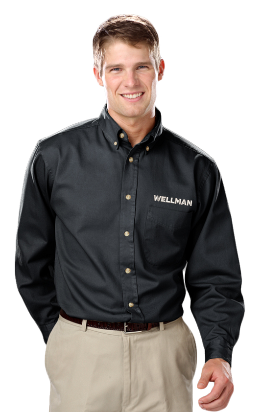 Wellman Men's Cotton Twill Shirts Long Sleeve