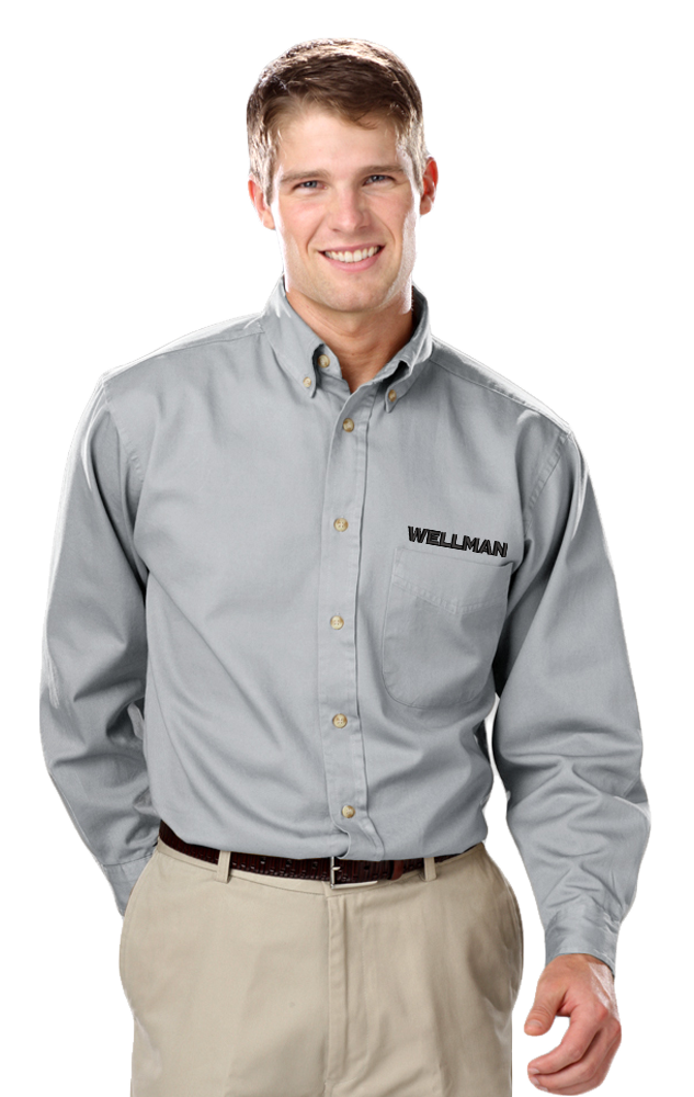 Wellman Men's Cotton Twill Shirts Long Sleeve