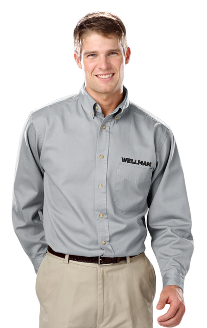 Wellman Men's Cotton Twill Shirts Long Sleeve