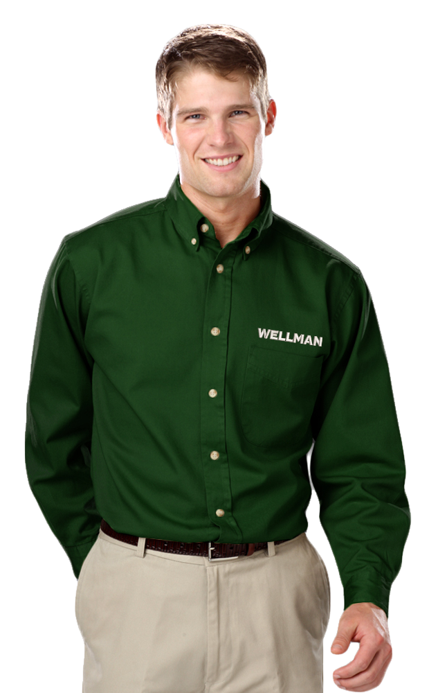 Wellman Men's Cotton Twill Shirts Long Sleeve