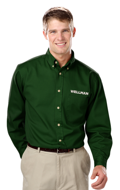 Wellman Men's Cotton Twill Shirts Long Sleeve