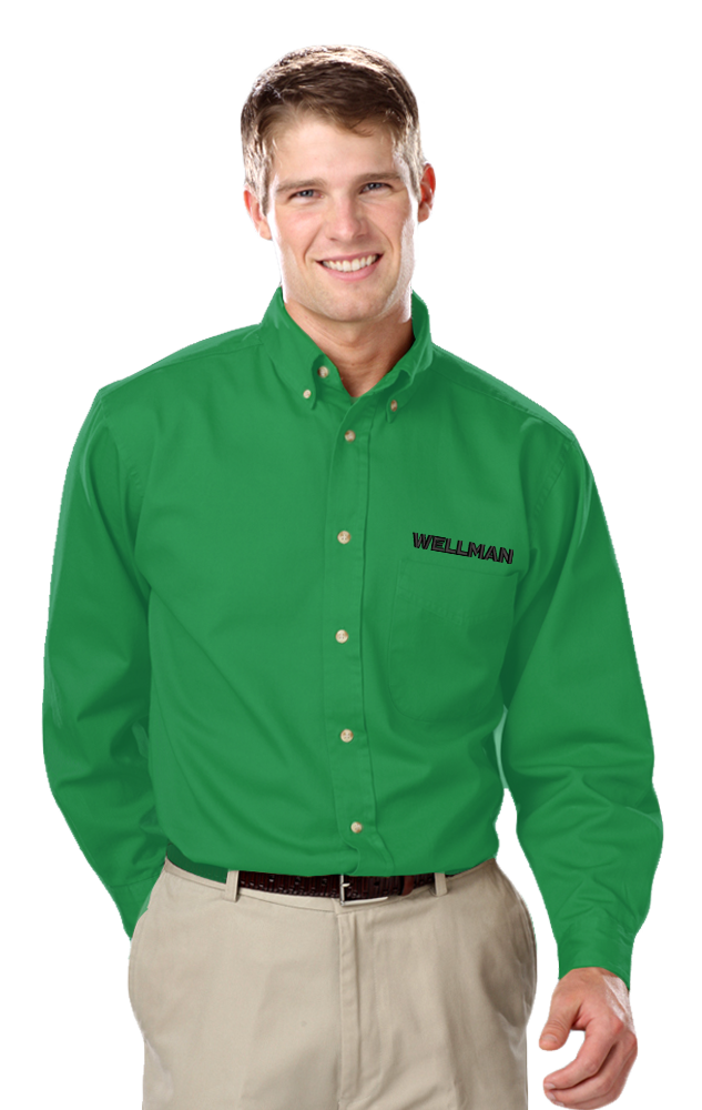 Wellman Men's Cotton Twill Shirts Long Sleeve