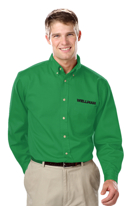 Wellman Men's Cotton Twill Shirts Long Sleeve