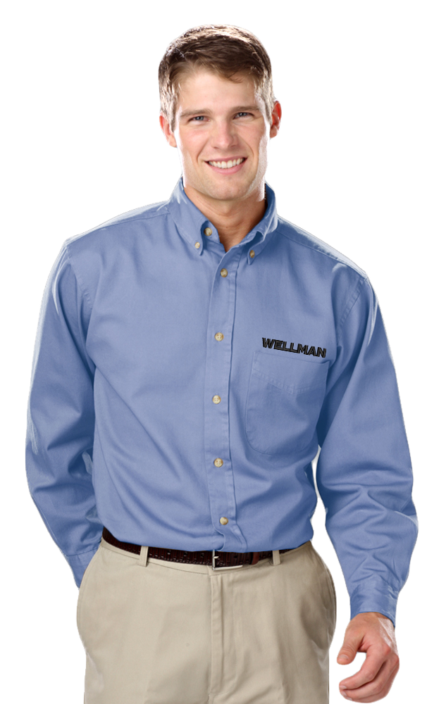 Wellman Men's Cotton Twill Shirts Long Sleeve
