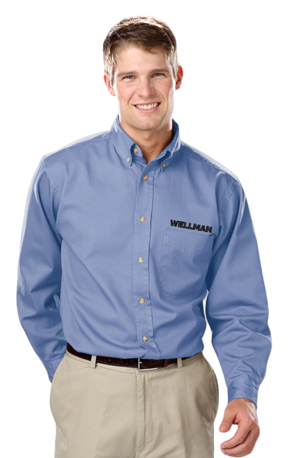 Wellman Men's Cotton Twill Shirts Long Sleeve