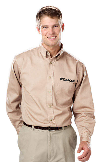 Wellman Men's Cotton Twill Shirts Long Sleeve
