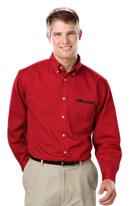 Wellman Men's Cotton Twill Shirts Long Sleeve