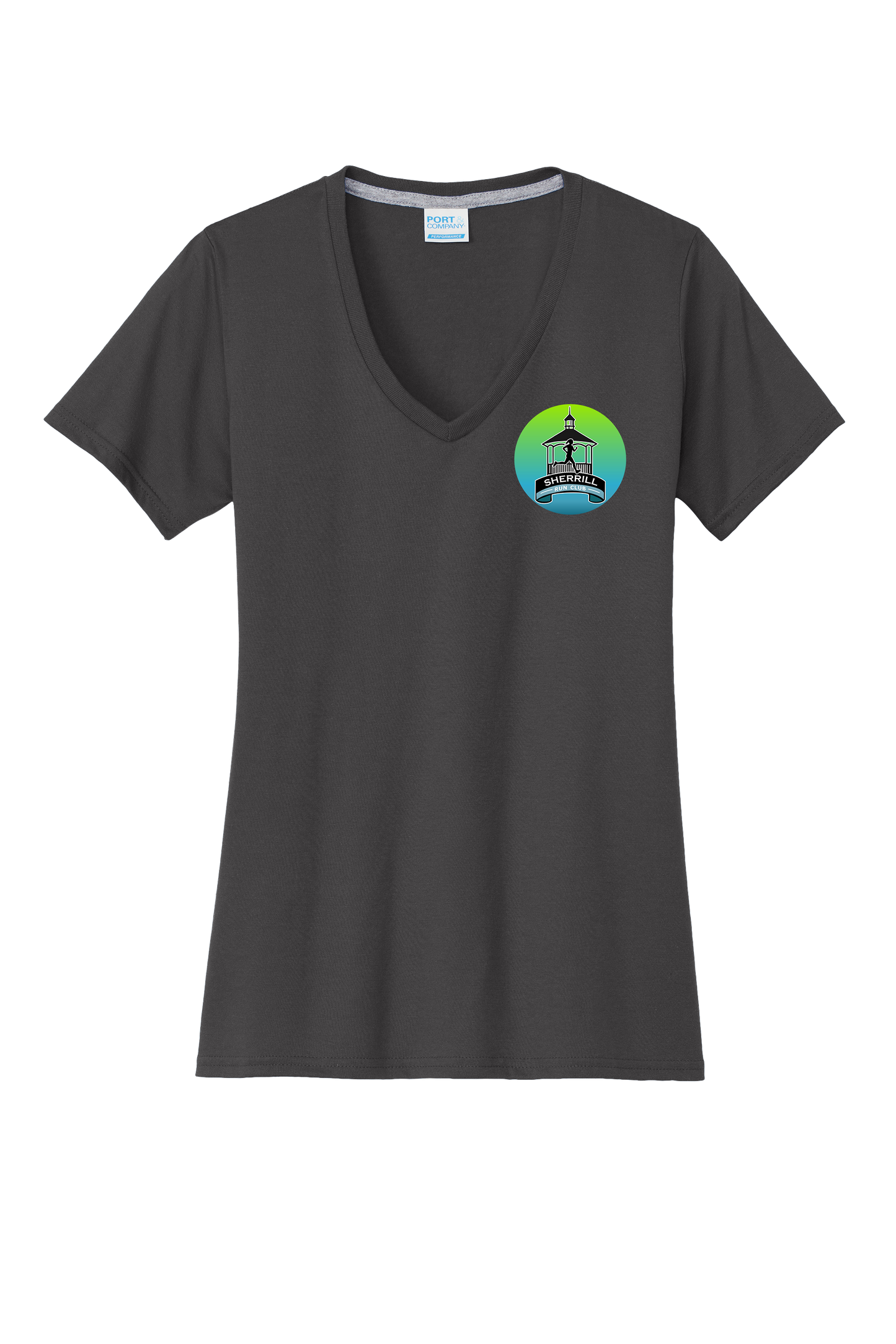 Sherrill Running Club - Port & Co™ Women's Performance Blend V-Neck Tee LPC381V